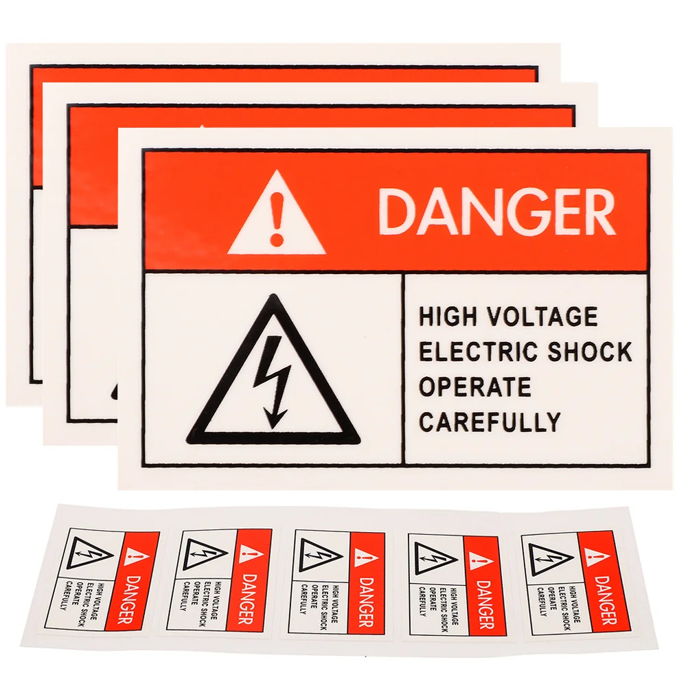 8 pcs Electric Shock Warning Labels High Voltage Safety Sign For Electrical Panel Waterproof Hazard Sticker Traffic Safety