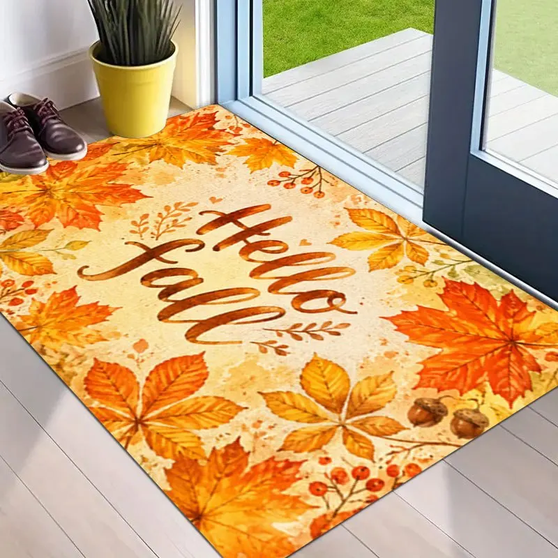 Hello Spring Easter Doormat Pastel Floral Egg Print Non Slip Entry Rug For Front Porch And Seasonal Holiday Decor