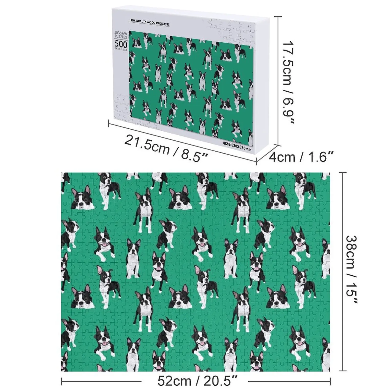 보스턴 테리어 직소 퍼즐 어린이를 위한 직소 맞춤형 어린이 장난감 크리스마스 선물 퍼즐