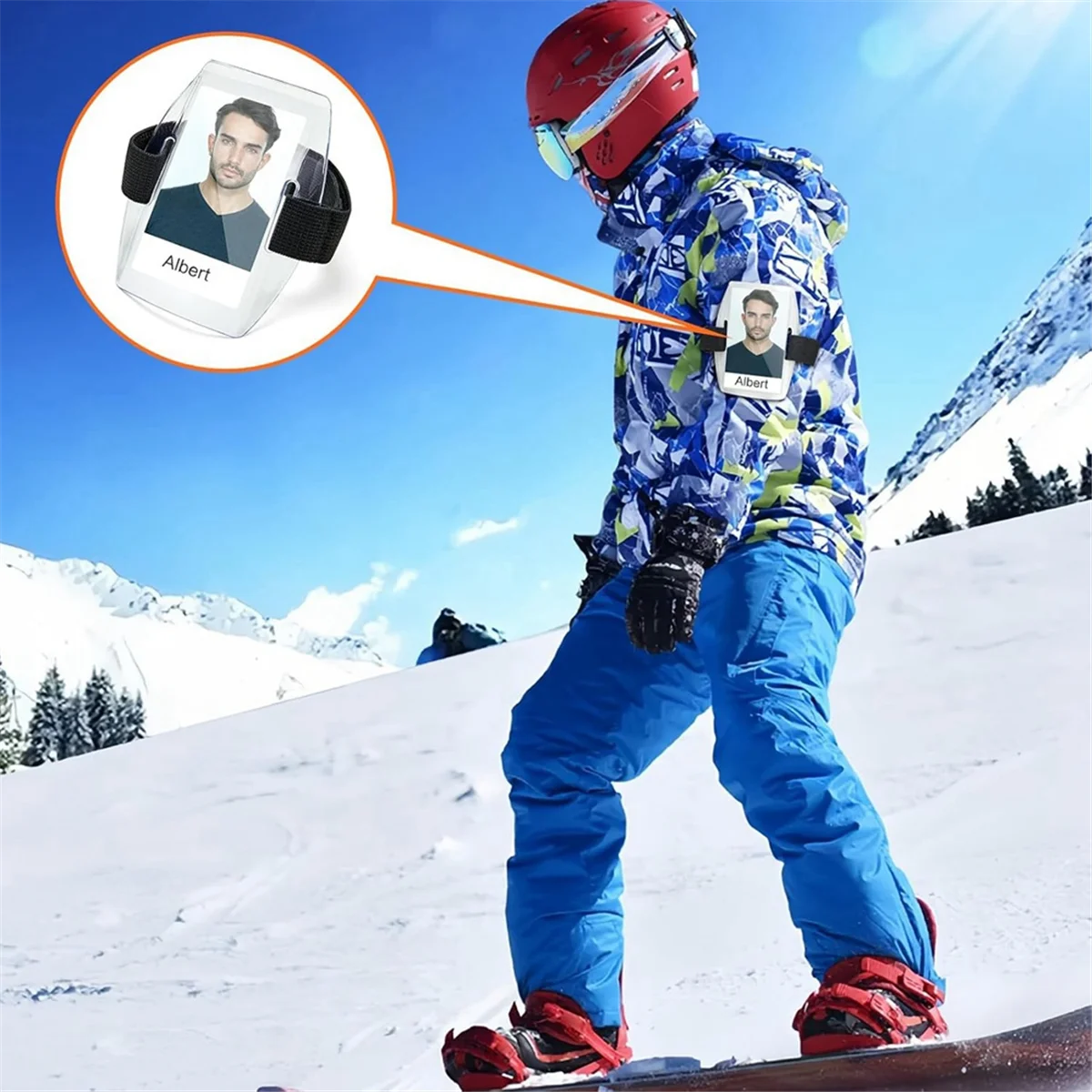 حامل شارة الذراع - 6 قطع من حامل بطاقات الهوية المقاوم للماء مع حزام مطاطي قابل للتعديل