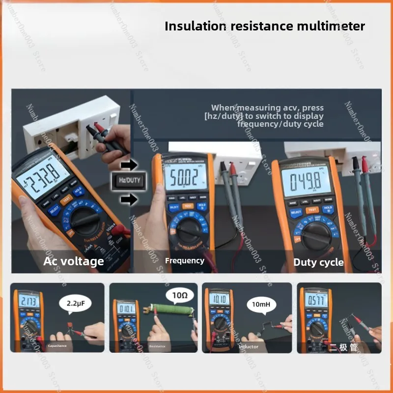 Edge resistance multimeter 2-in-1 high-precision motor new energy auto repair digital multimeter