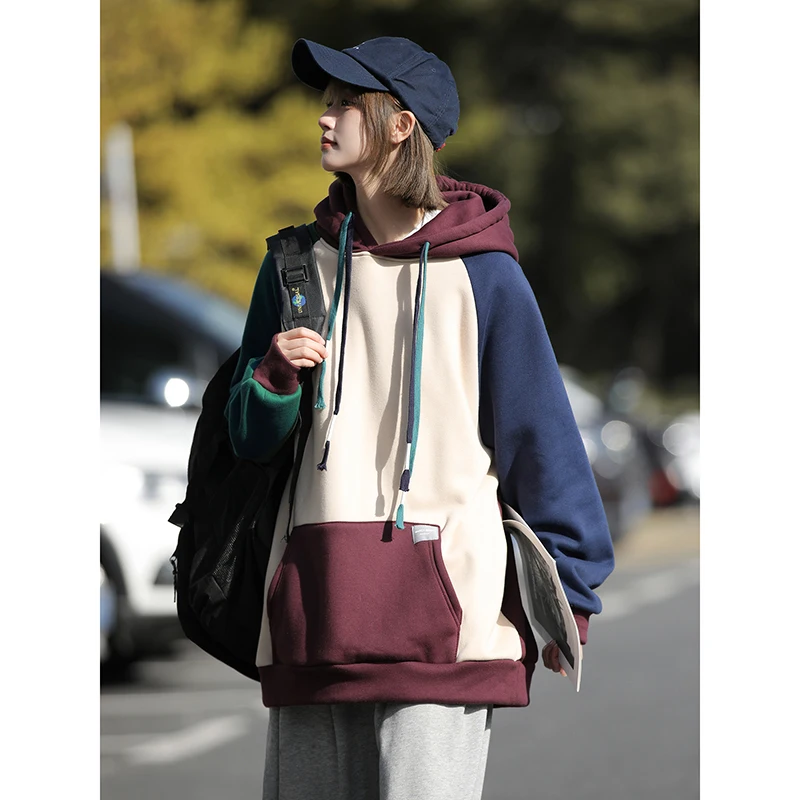 

Color Blo Hoodie Men's Loose Fit Sportswear Spring Autumn Japanese Sle y Jaet Trendy Brand Casual Top