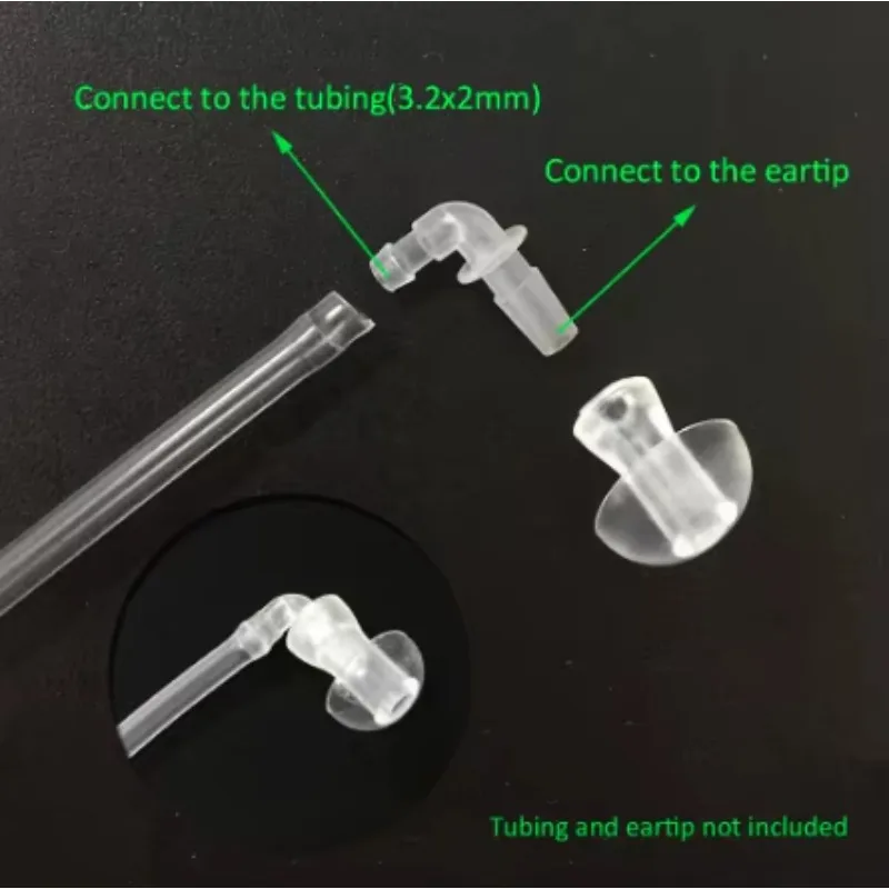 100pcs Siemens Type Connector Elbow for BTE Hearing Aid Earplug Connecting Ear Tip