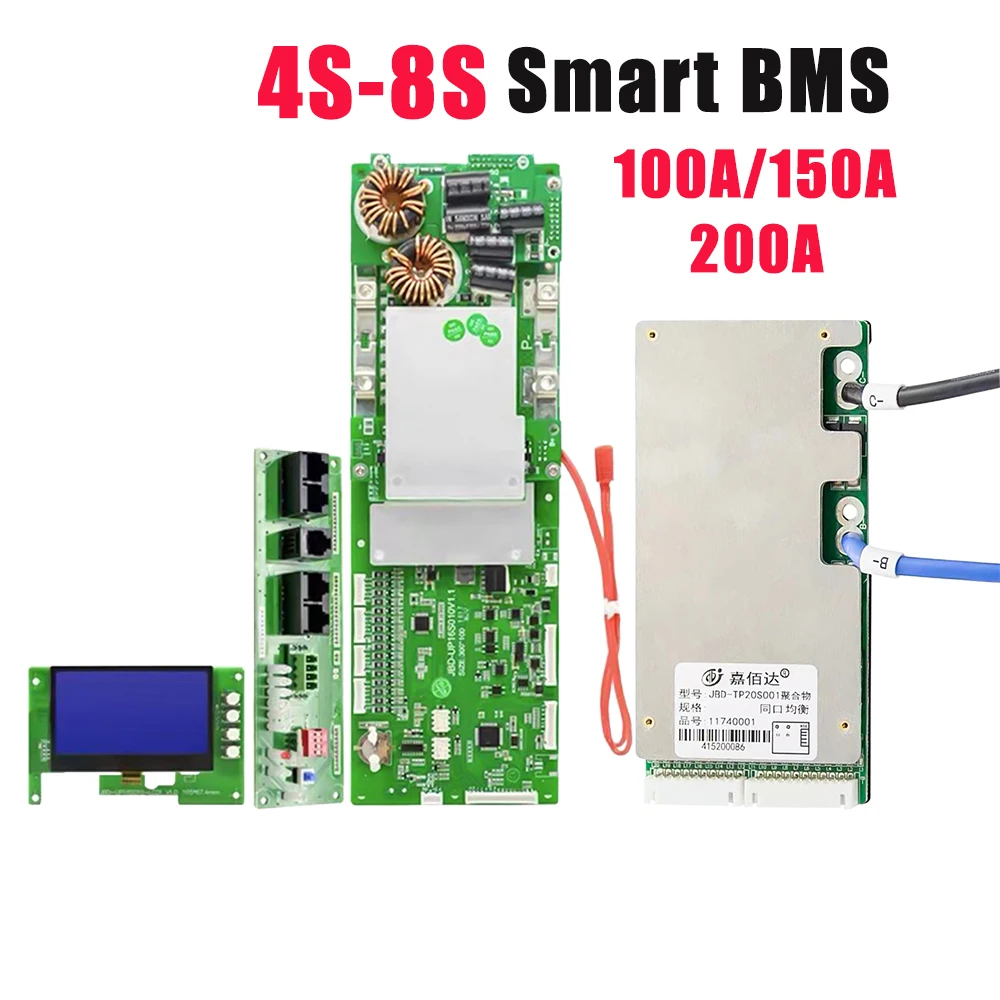 SelianEnergy LiFePO4 BMS 4S 8S 12V 100A 150A 200A Lithium Iron Phosphate Battery for 3.2V Cells 18650 Battery Pack