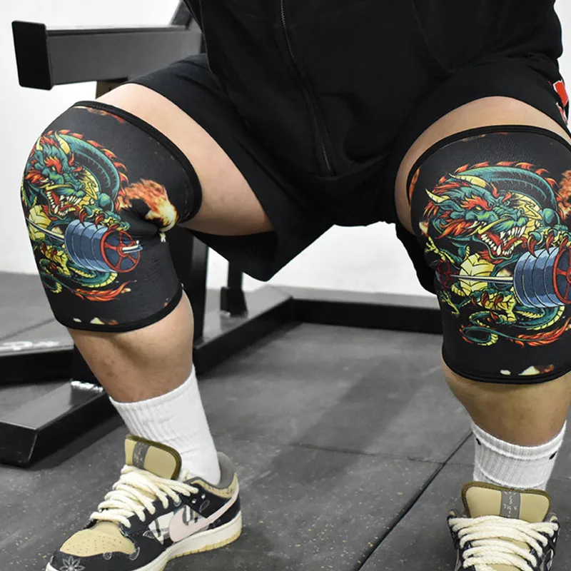 2 szt. Profesjonalne podkładki pod kolana do podnoszenia ciężarów 7mm Squat twarde ciągnięcie kompresyjna orteza stawu kolanowego siłownia sport bezpieczeństwo treningowe nakolanniki