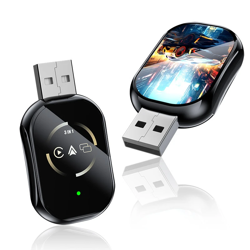 

Проводной адаптер Mirror Link 3 в 1, беспроводной адаптер Carplay для Airplay Android Auto MirrorLink Bluetooth Wi-Fi USB Dongle Car Ai Box