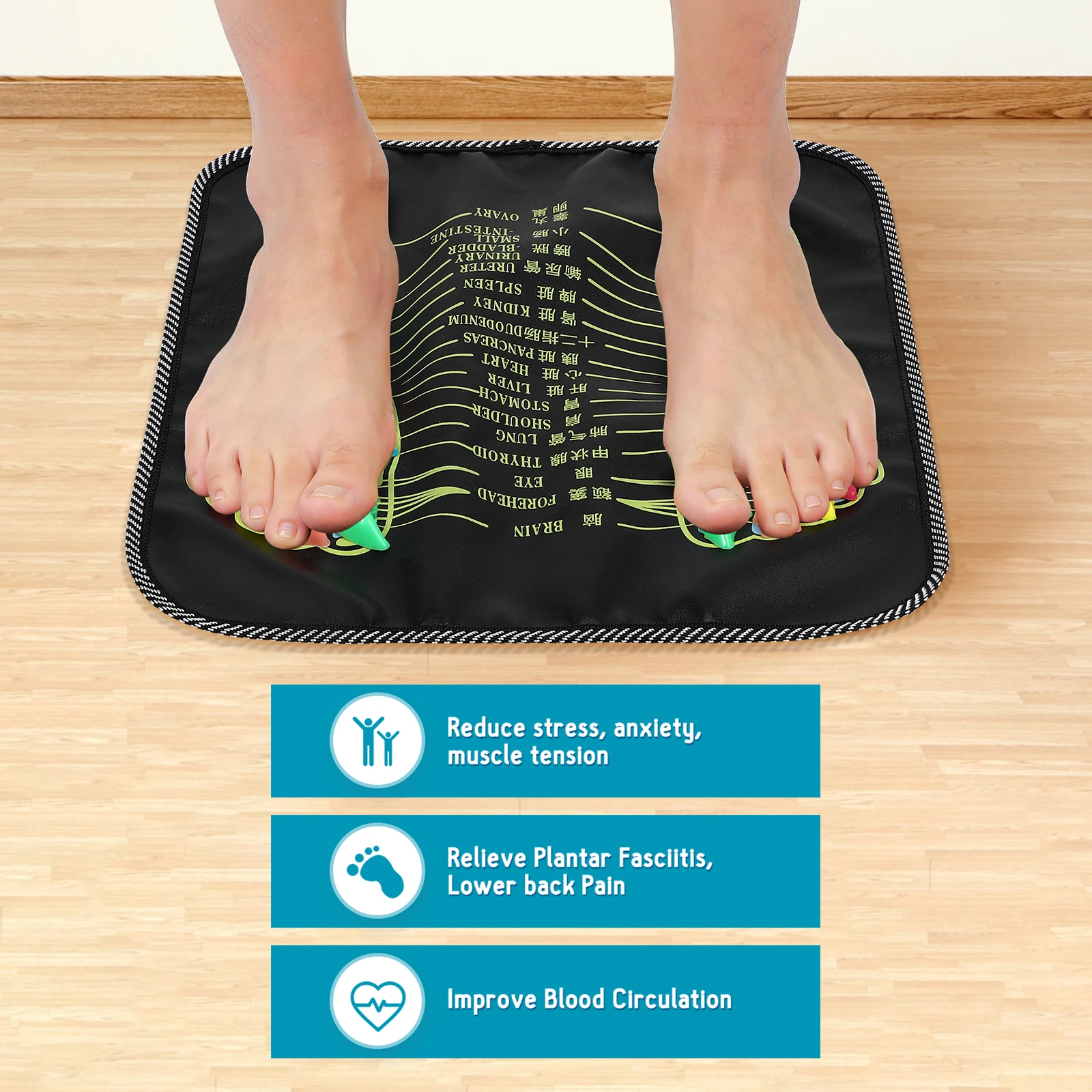 

1Pcs Stone Foot Sole Massager Easy to Use Acupoint Stimulation Mat for Foot Pain Relief Home Care Device Stone Massager