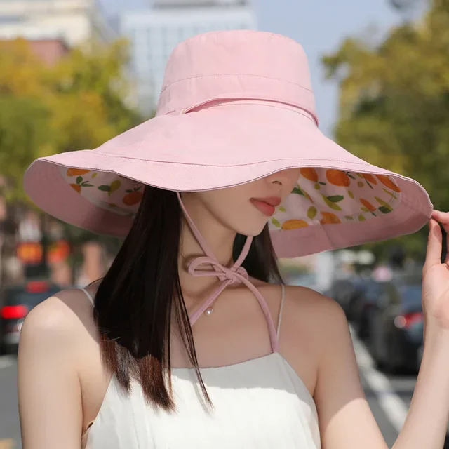 Enlarged Brim Sun Hat Double Wear Sun Hat Casual Simple Outdoor Beach Sun Hat Vacation