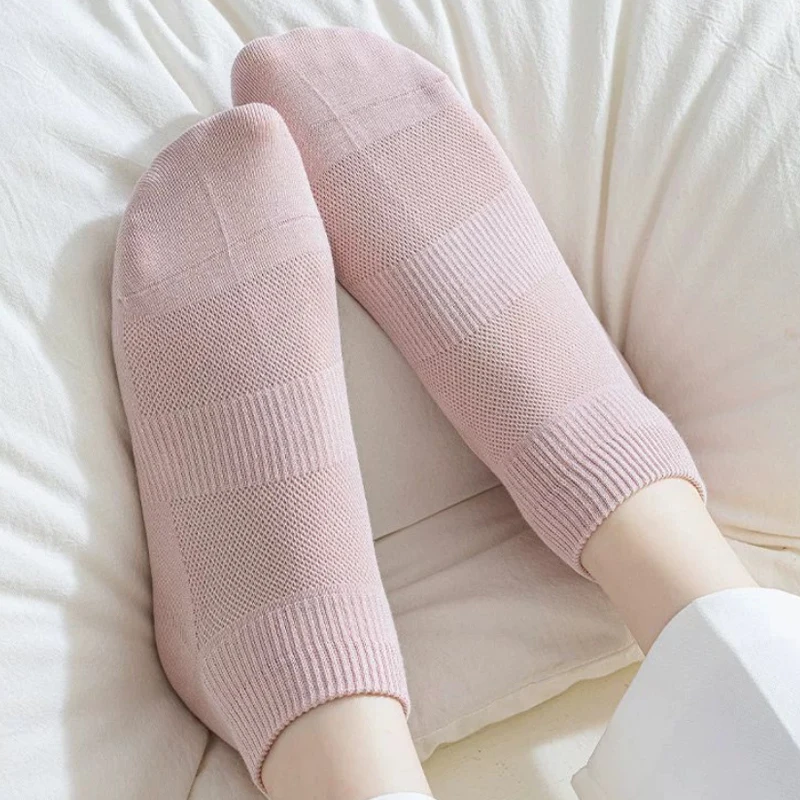 5 Paar Damensocken Frühling Sommer Neue Gekämmte Baumwolle Einfarbig Modisch Komfortabel Hochwertige Damensocken – Detail 10