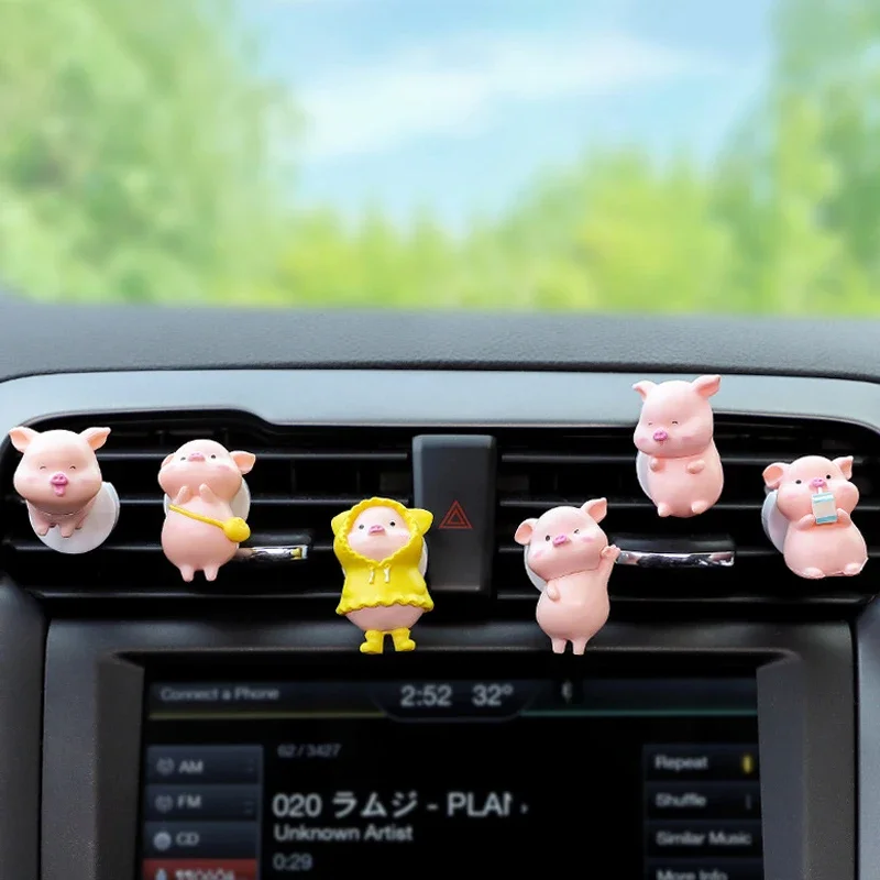 Cute Pig Car Air Freshener Air Conditioning Outlet Decoration Car Accessories Interior Car Aromatherapy Clip Perfume Clip