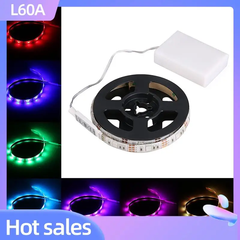 

L60A RGB Гибкая светодиодная лента Водонепроницаемая IP65 15 светодиодов DC5V с контроллером на батарейках, светодиодная лента, световые ленты для ТВ-кабины