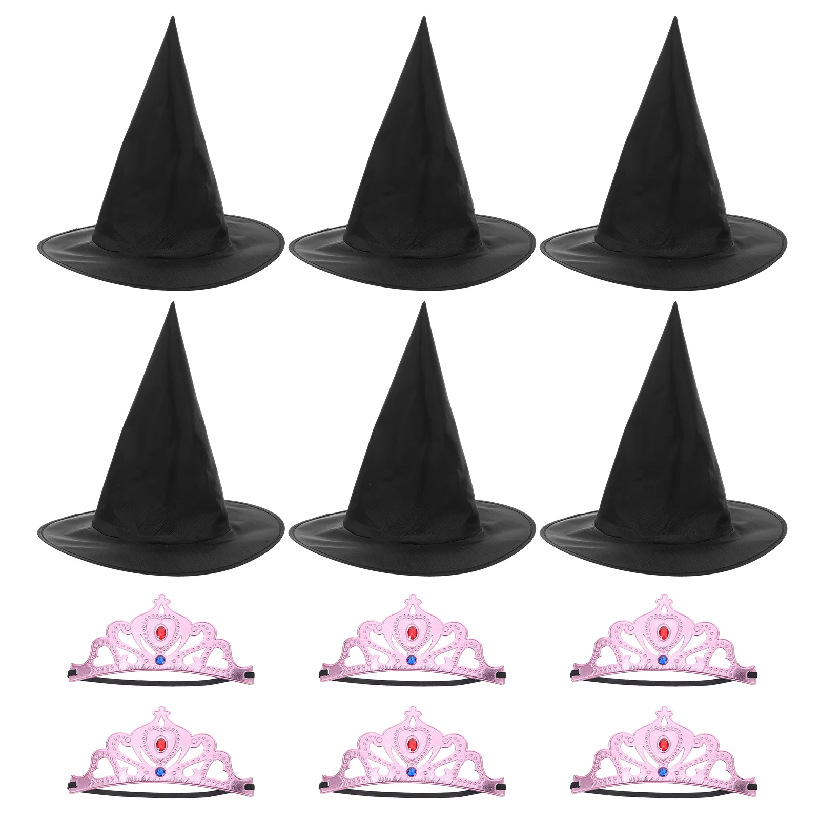 1 مجموعة الأميرة تاج قبعة الساحرة لينة الوردي التيجان الأسود معالج القبعات الاطفال حزب الحسنات تأثيري اكسسوارات الأميرة تاج الكبار #5