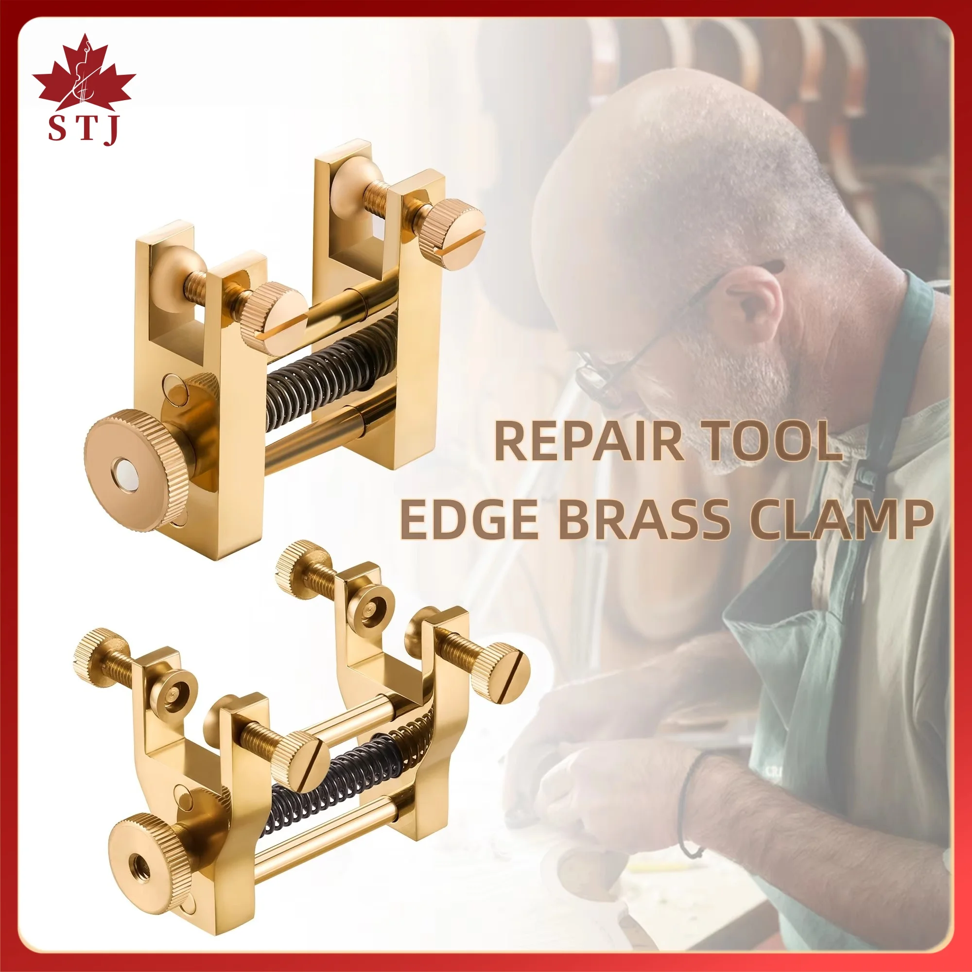 Violin Brass Edge Clamp Luthier Fiddle Cello Guitar Edge Clip Cracks Sides Build For Luthier Wood Repairing Cracks Close Tool
