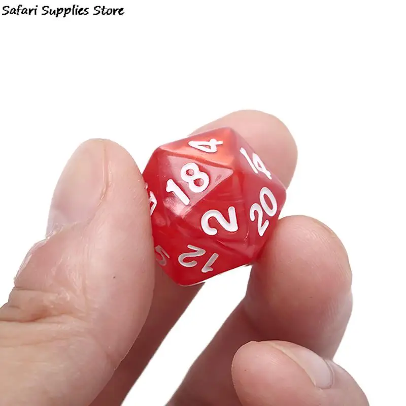 Dados D20 perlados duraderos, dados acrílicos de 20 caras para juego de mesa, 1 unidad