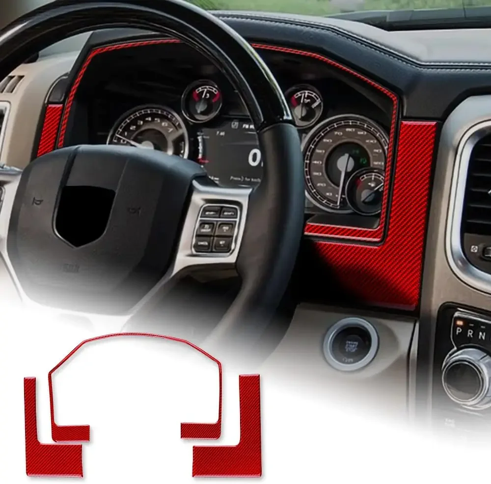 

for Dodge Ram 1500 2500 3500 2016-2018 Speedometer Frame Cover Center Console Dashboard Carbon Fiber Interior Trim Accessories