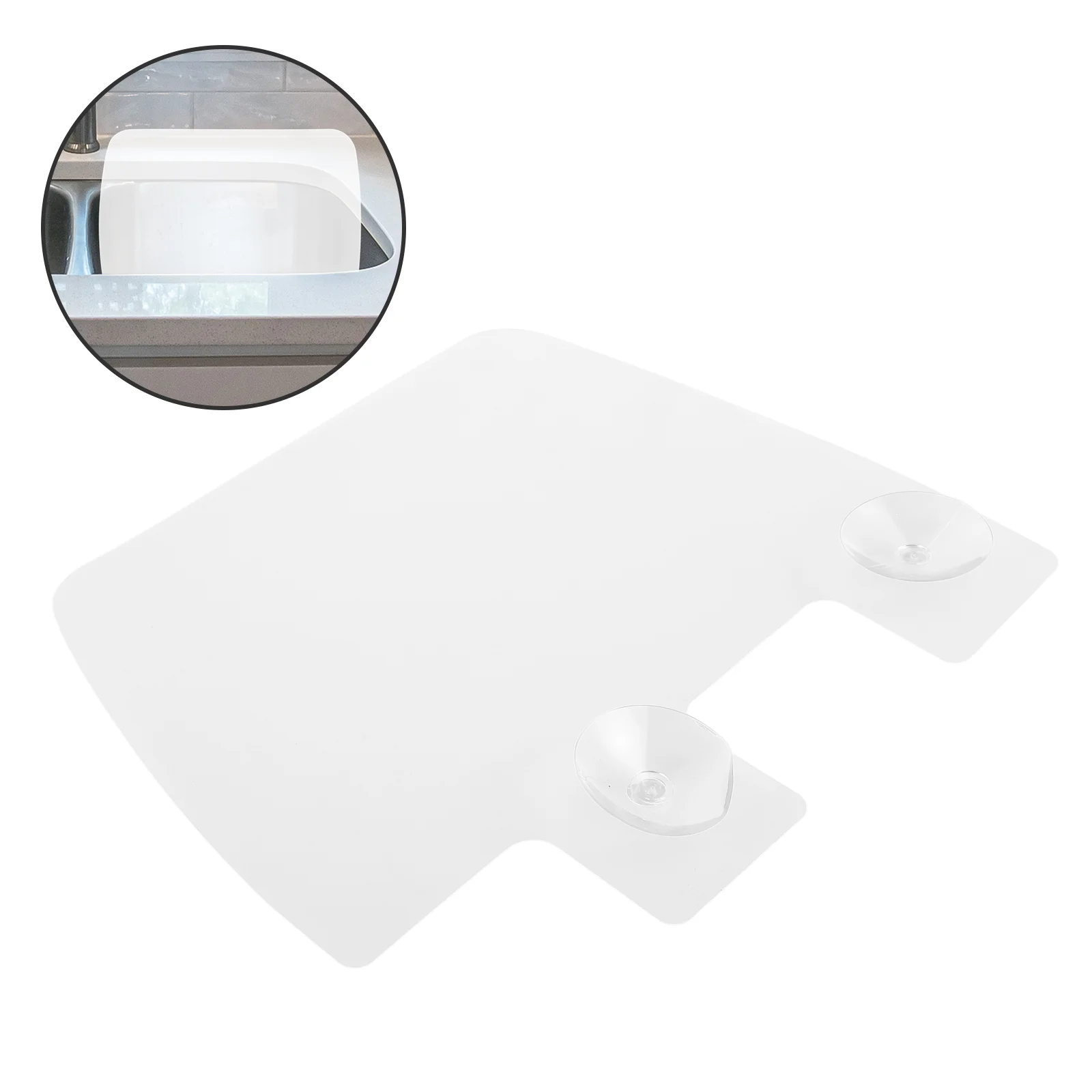 

2Pcs Baffle Kitchen Sink Guard Waterproof Transparent Plastic Protector Cup Design Dishwashing Vegetable