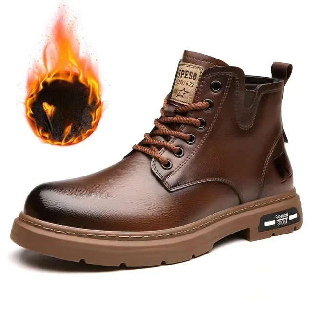 Zimowe męskie buty na platformie buty pustynne nowe wygodne antypoślizgowe buty turystyczne wysokie buty robocze na wszystkie mecze Bota Masculina