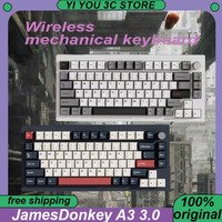 Jamesdonkey A3 3.0 Mechanical Keyboard Wireless Tri-mode Bluetooth Keyboards QMK Hot Swap PBT Multifunctional Knob PC Gaming ﻿