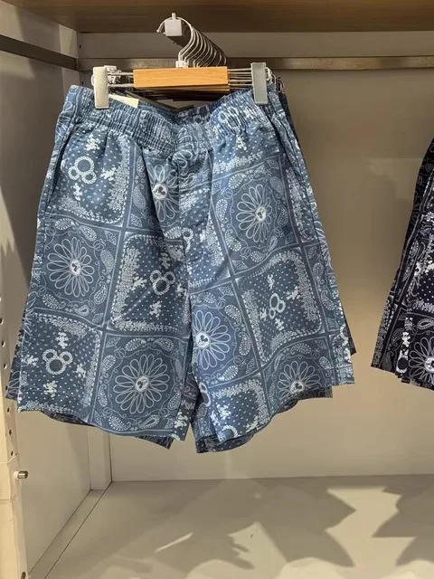 

Летние повседневные свободные шорты для пляжа и отдыха с эластичным поясом, унисекс, с цветочным принтом, молодежные, для активного отдыха