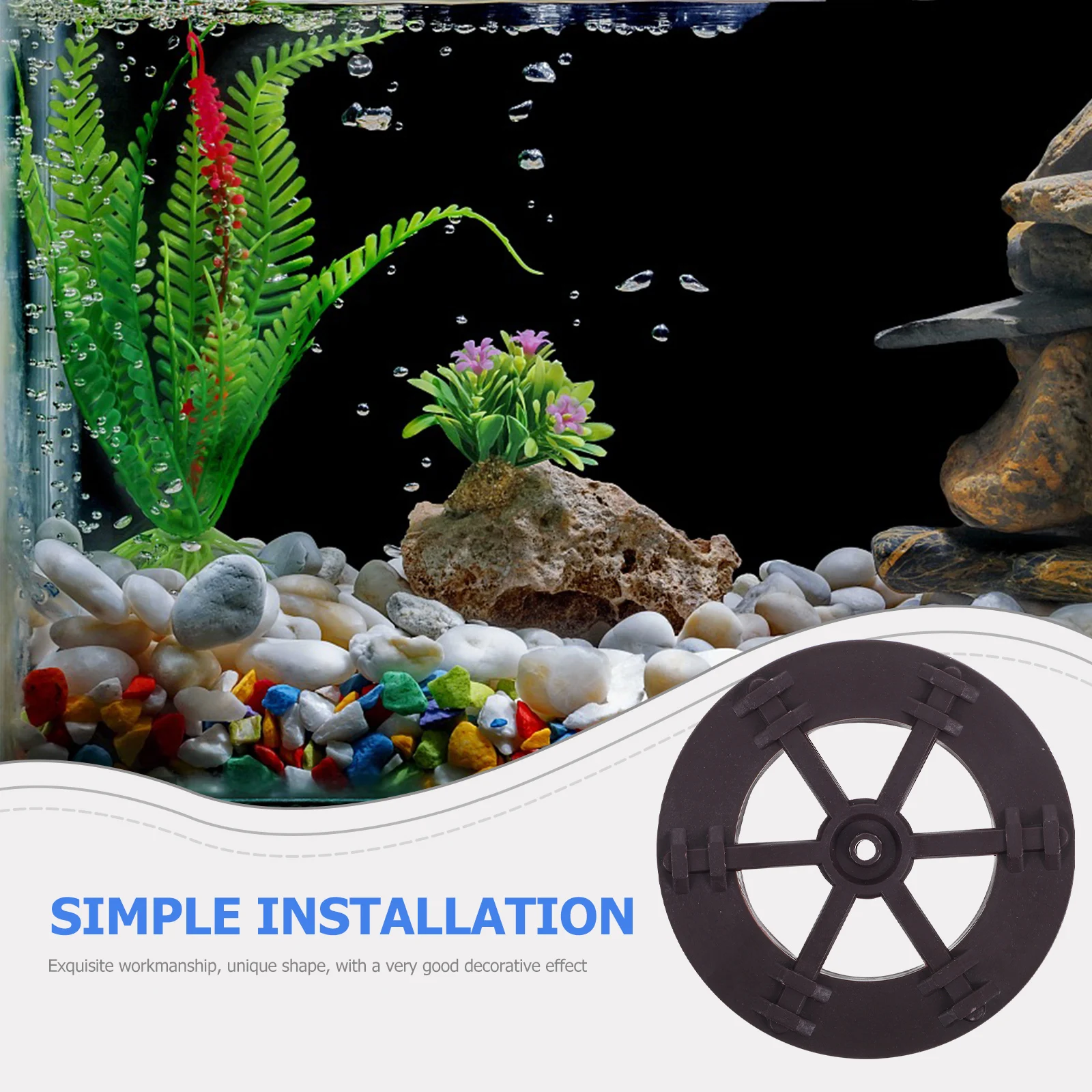 

2 Pcs Mini Water Wheel Feng Shui Ornament 7 7CM Light Brown Micro Waterfall Decorations Simulation Running Scene Layout Photo