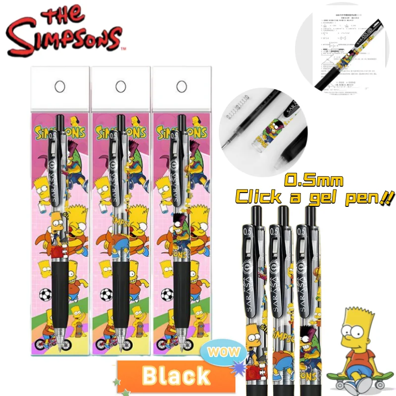 

The Simpsons Marge Bart Maggie Anime Character Pattern Sticker Gel Pen, Cute Personalized Student Click Pen Stationery, Prize