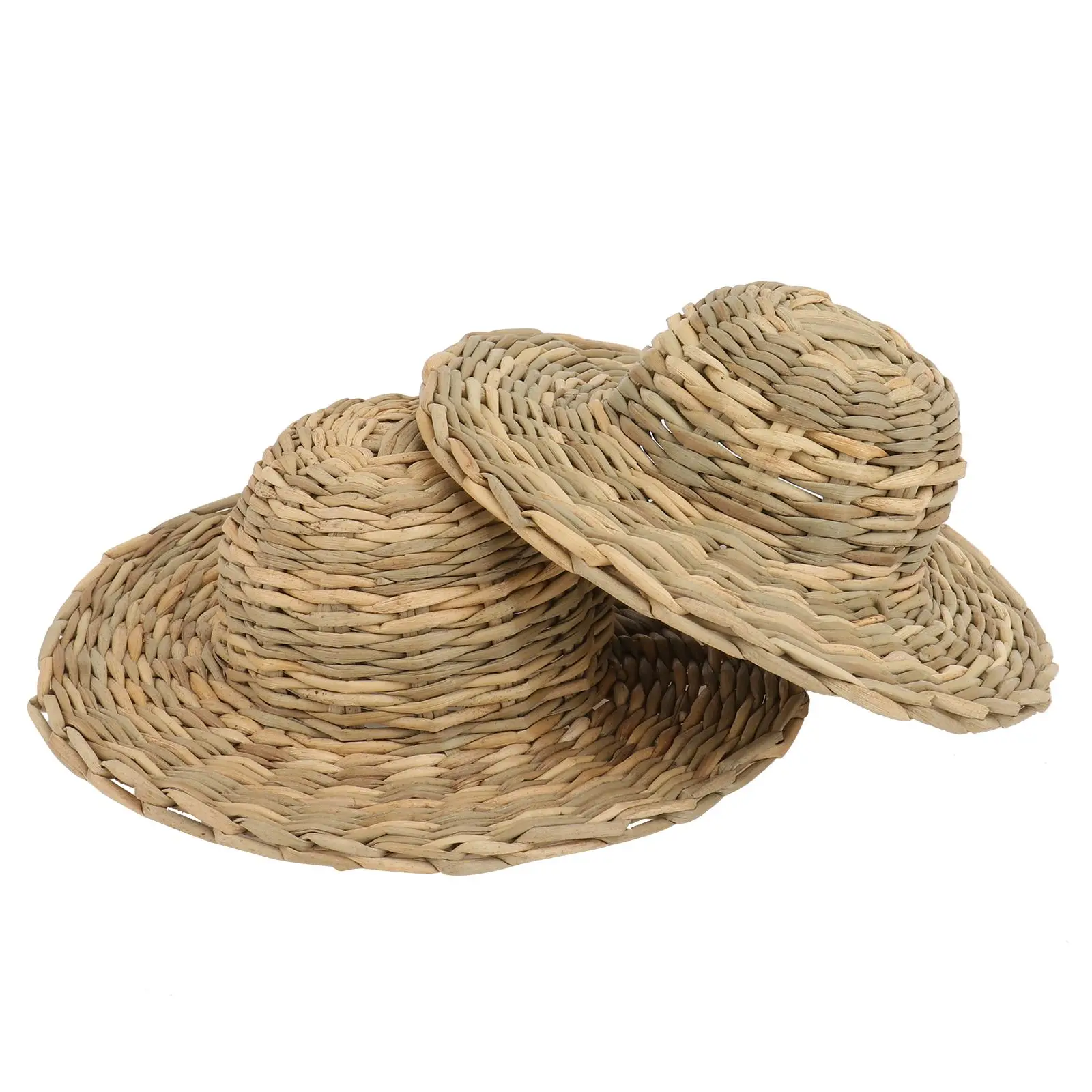 

5 Pcs Mini Straw Hats Craft Brown Small Caps Hand Woven Decorative Lovely Fashion Photo Prop Gifts Straw Crafts