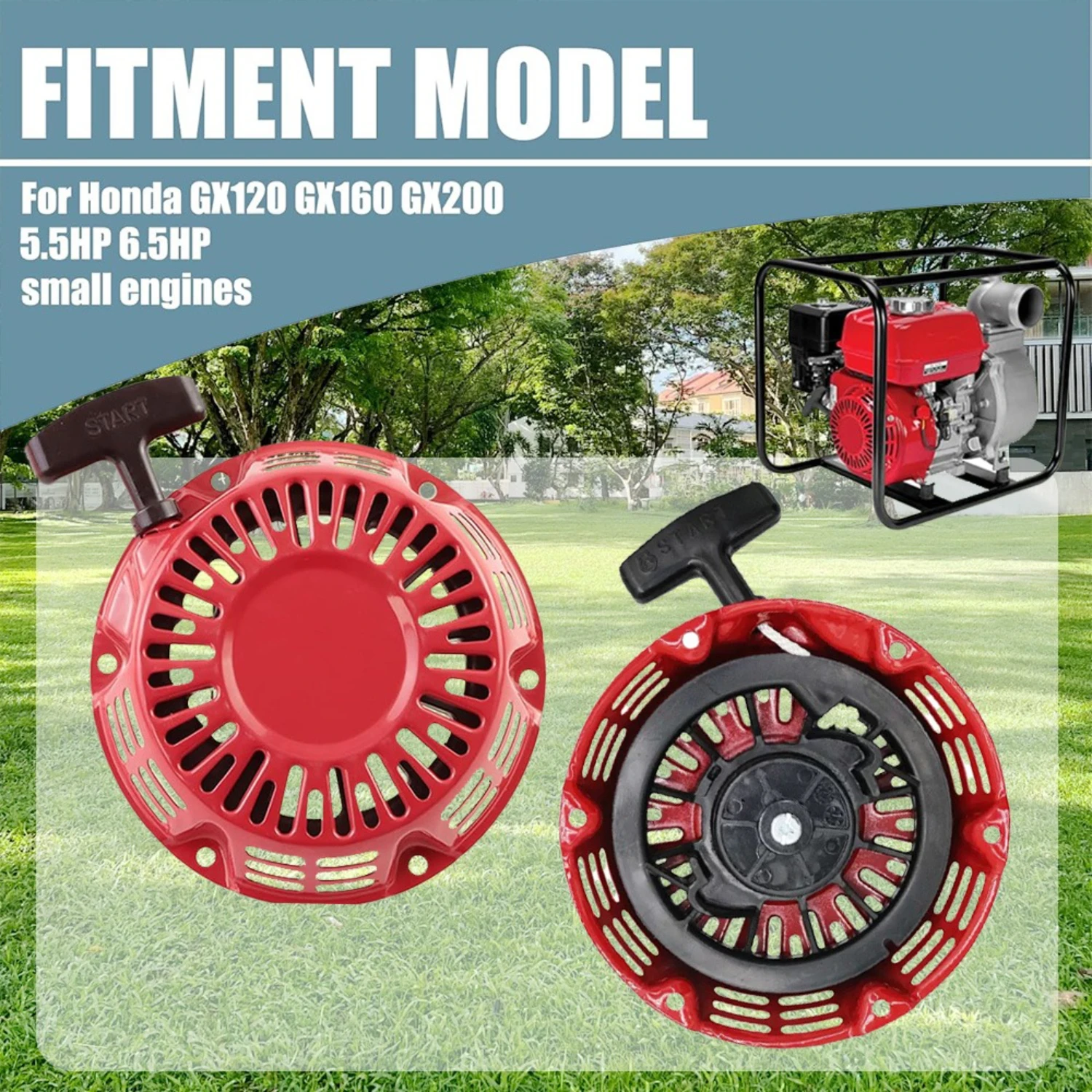 

GX160 Pull Start в сборе, совместимый с Honda GX120 GX200, ручной стартер, 5,5 л.с., 6,5 л.с., запасные части двигателя, изогнутые стержневые захвати