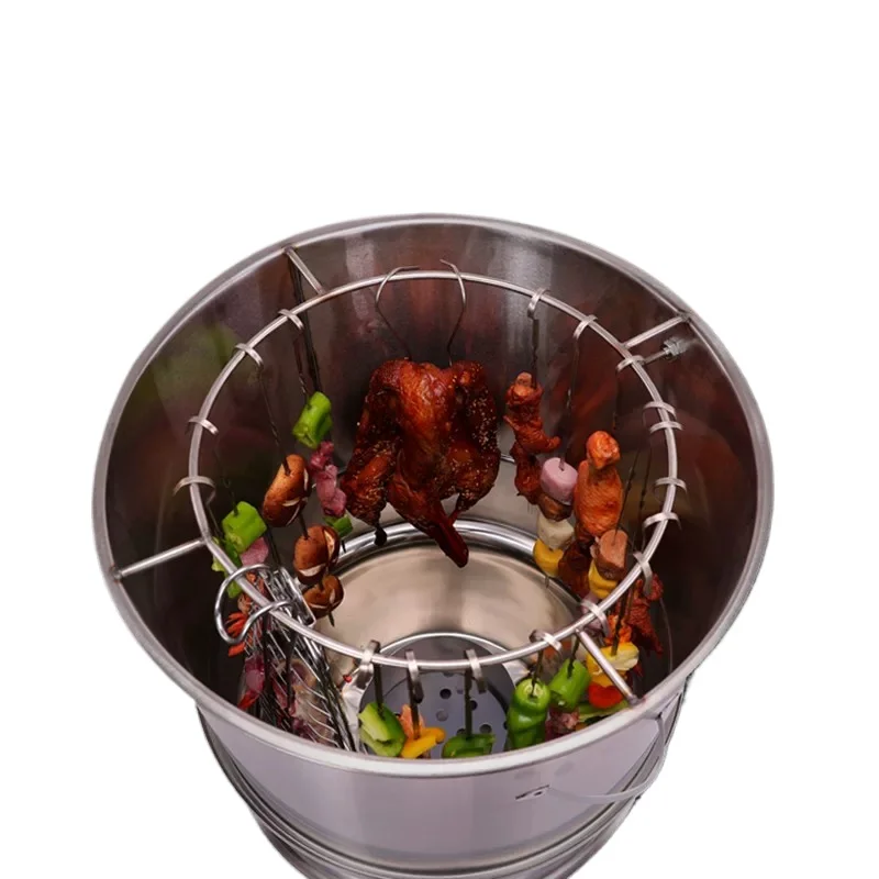 Multi-function Hanging Barbecue Oven, Smokeless BBQ Barrel Tank Supports Steaming, for Home Kitchen and Commercial Catering Use
