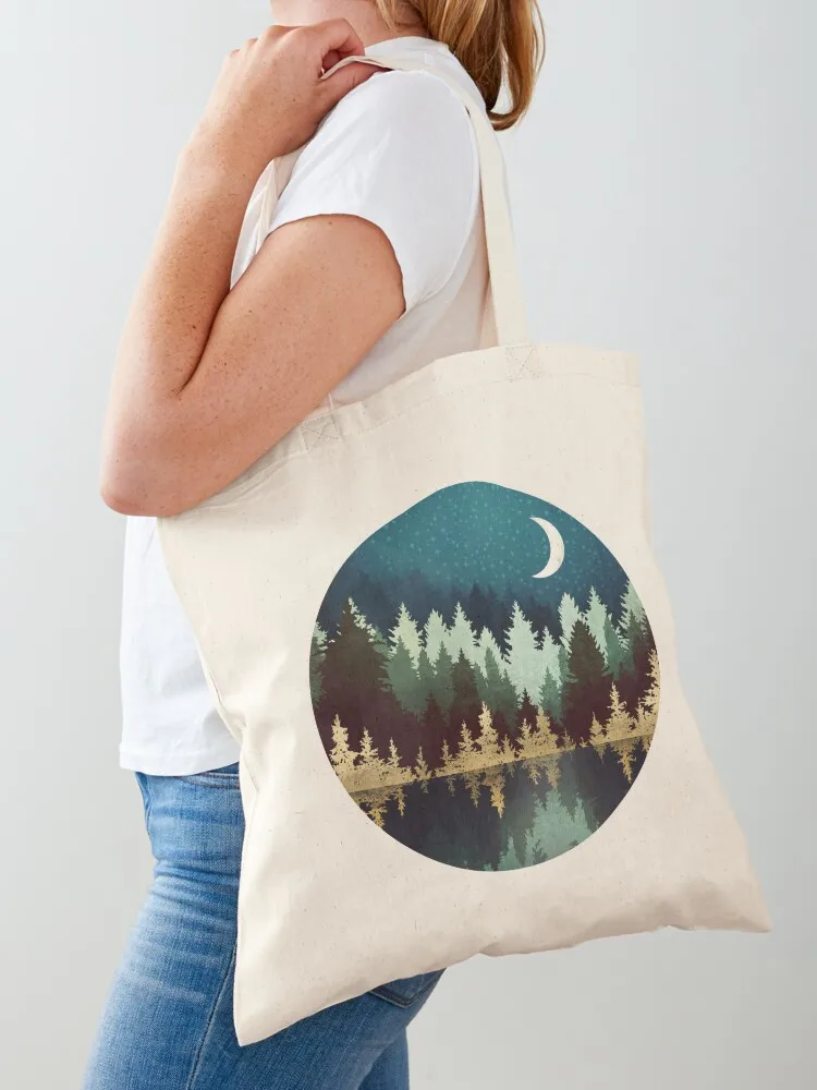 

Star Forest Reflection Tote Bag foldable reusable bag Women's shopping bag free delivery bags shopping cart bags