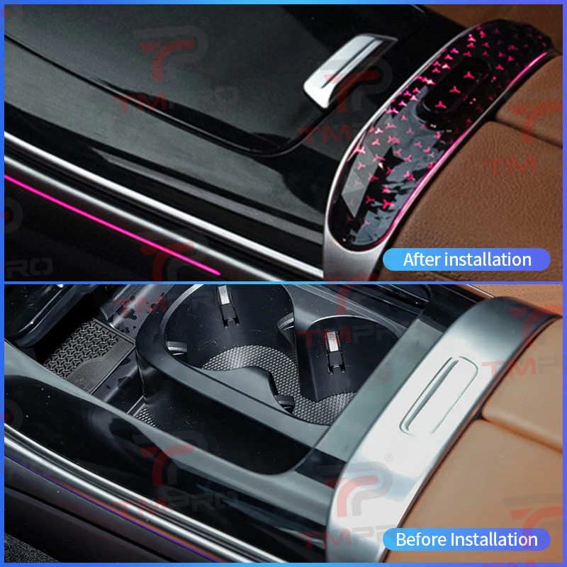 TMPRO 64 Colors Interior Ambient Lights for Mercedes Benz GLC X254 C Class W206 Refit LED Center Console Crystal Saddle Light