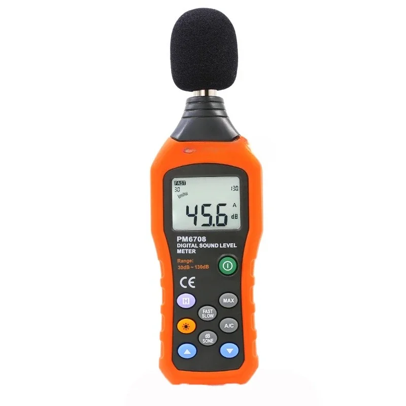 

PM6708 High Precision Digital Sound Level Meter Noise Meter Professional Handheld Dibemeter Noise Detector