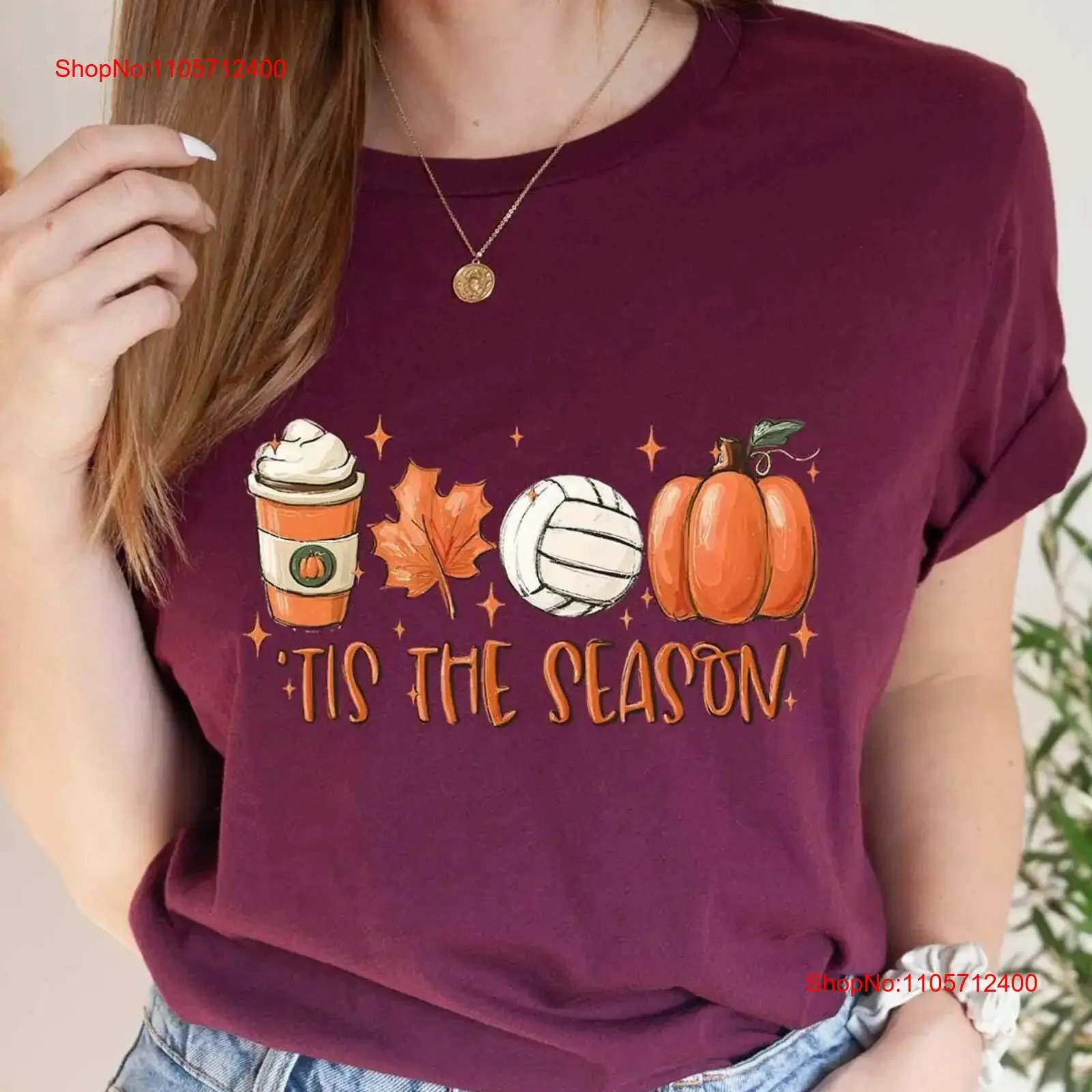 Pumpkin Volleyball Fall Spice Latte T Shirt Tis The Season Game Day Thanksgiving vintage Washed Stylish graphic Casual Slightly