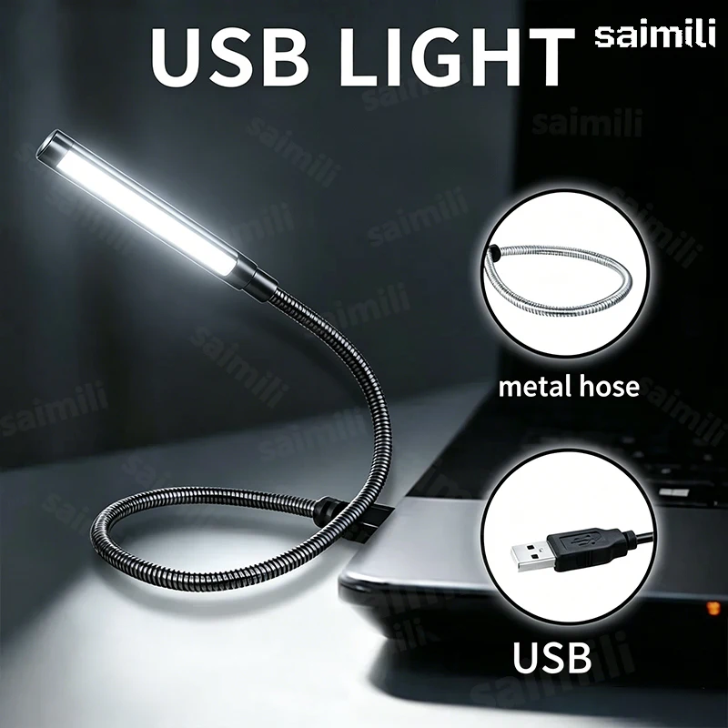 

USB LED Book Light Flexible Reading Lamp Portable 5V Mini Desk Table Lamp 10 LEDs for Laptop Notebook PC Computer Study Decor