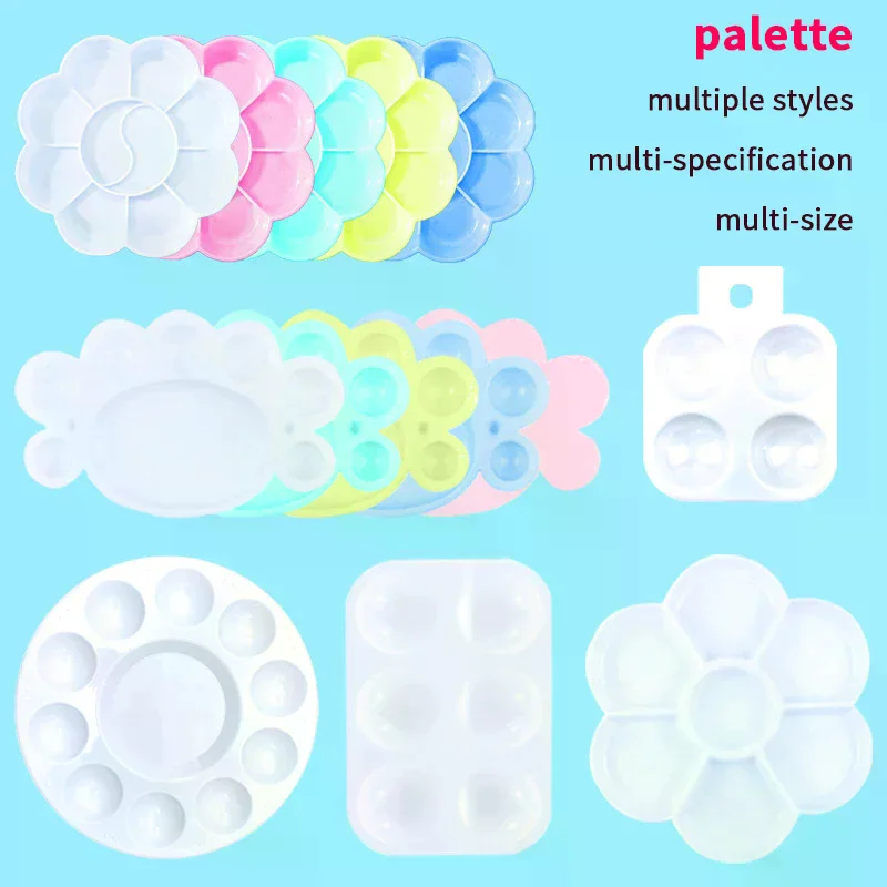 

1/2/10Pcs Oval Paint Tray Palettes With Thumb Hole For Students To Craft DIY Painting Or Birthday Painting Party