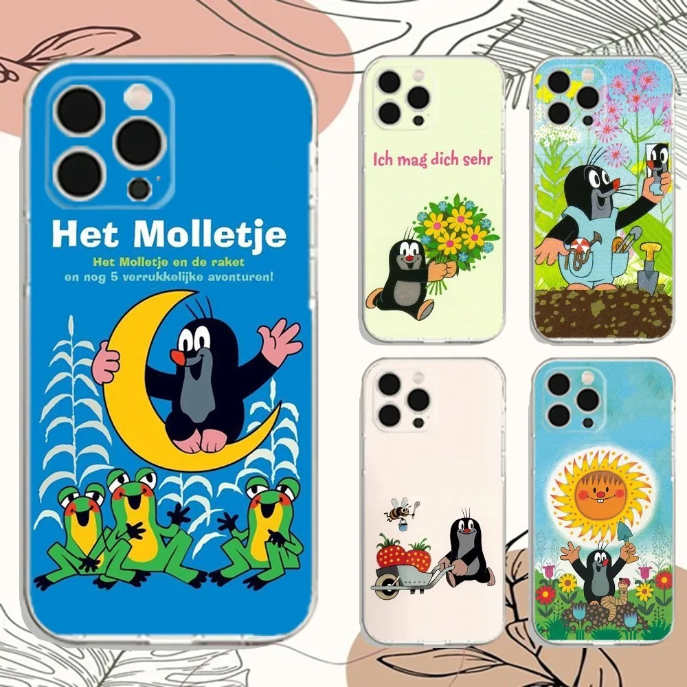 Cartoon L-Littles Mole Phone Case For iPhone Apple 15,14,13,12,Mini,11,Pro,Max,Plus,X,XR,XS,8,SE,2020,Plus Transparent Cover