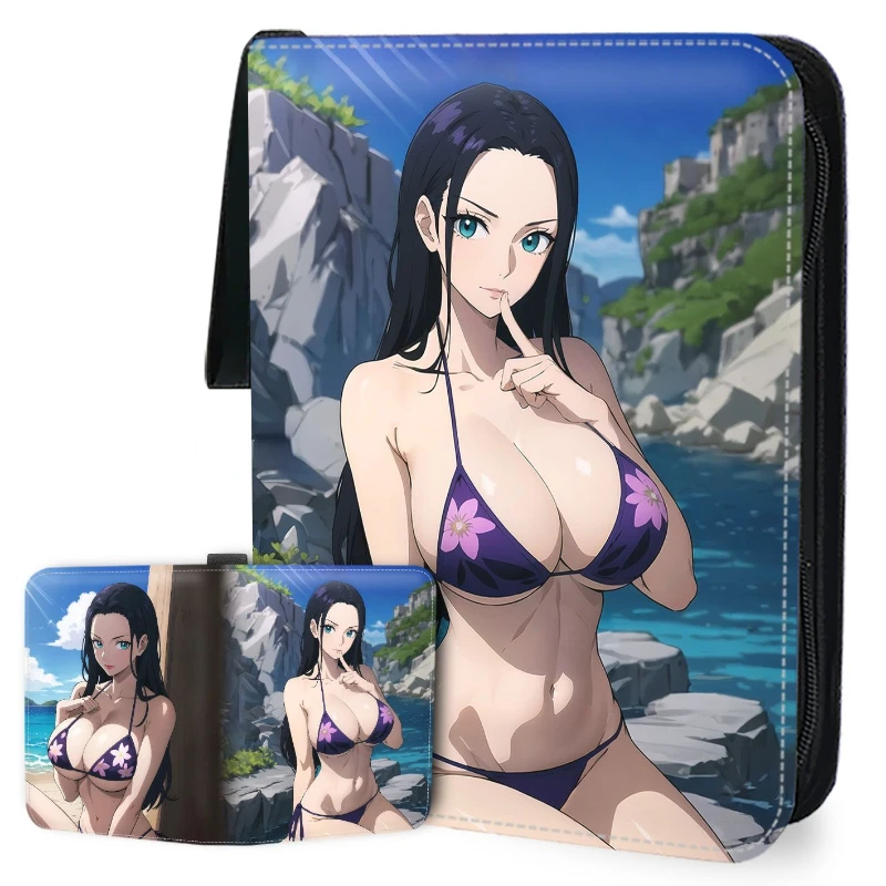 Anime 900pcs Card Album Book One Piece Nami Ulti Hancock Figure Collection Card Zipper Game Cards Binder Holder Kids Toy Gift