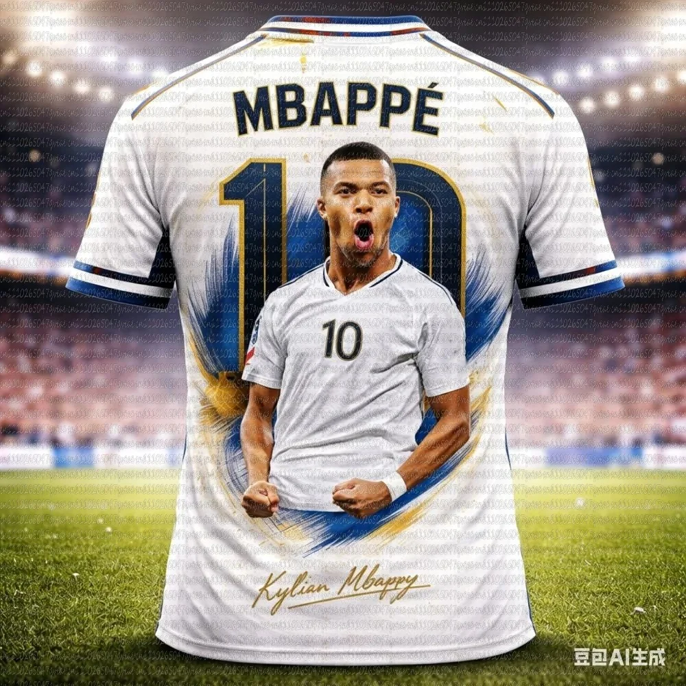 Summer Clothing Recommendations - 2026年エムバペ サマー3Dプリント服 サッカーユニフォームTシャツ - 速乾性と通気性に優れ、アウトドアスポーツに推奨
