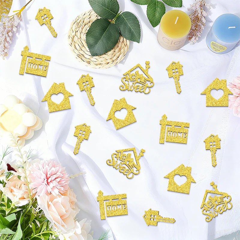 100 Stück Konfetti für eine Einweihungsfeier Glitzer-Konfetti im 'Home Sweet Home' Thema für neue Häuser und Hochzeitsfeiern