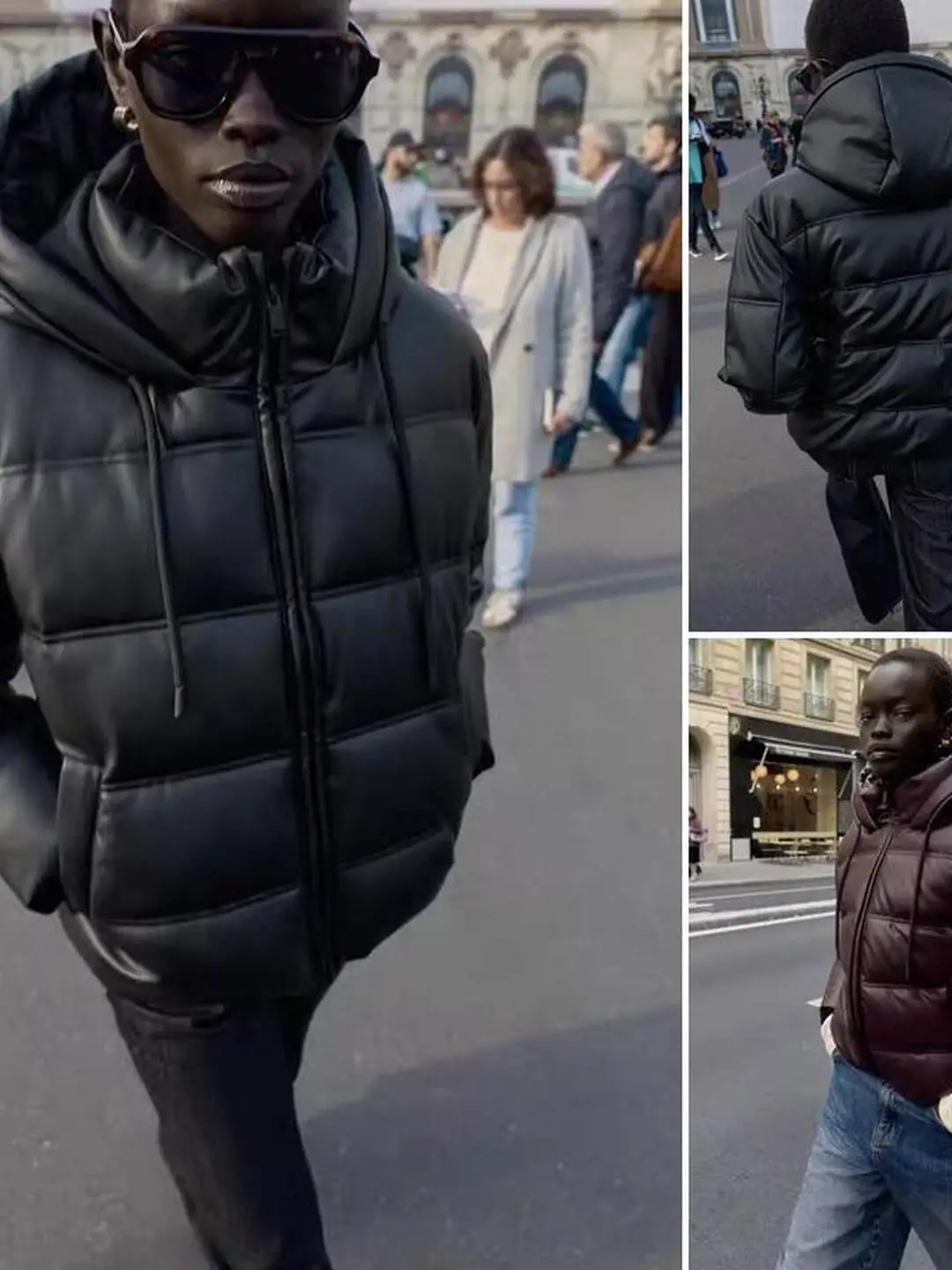 سترة من الجلد مع غطاء محرك السيارة وسحاب للإغلاق وحزام ملابس خارجية عصرية دافئة للنساء ملابس قطنية طويلة Sve #2