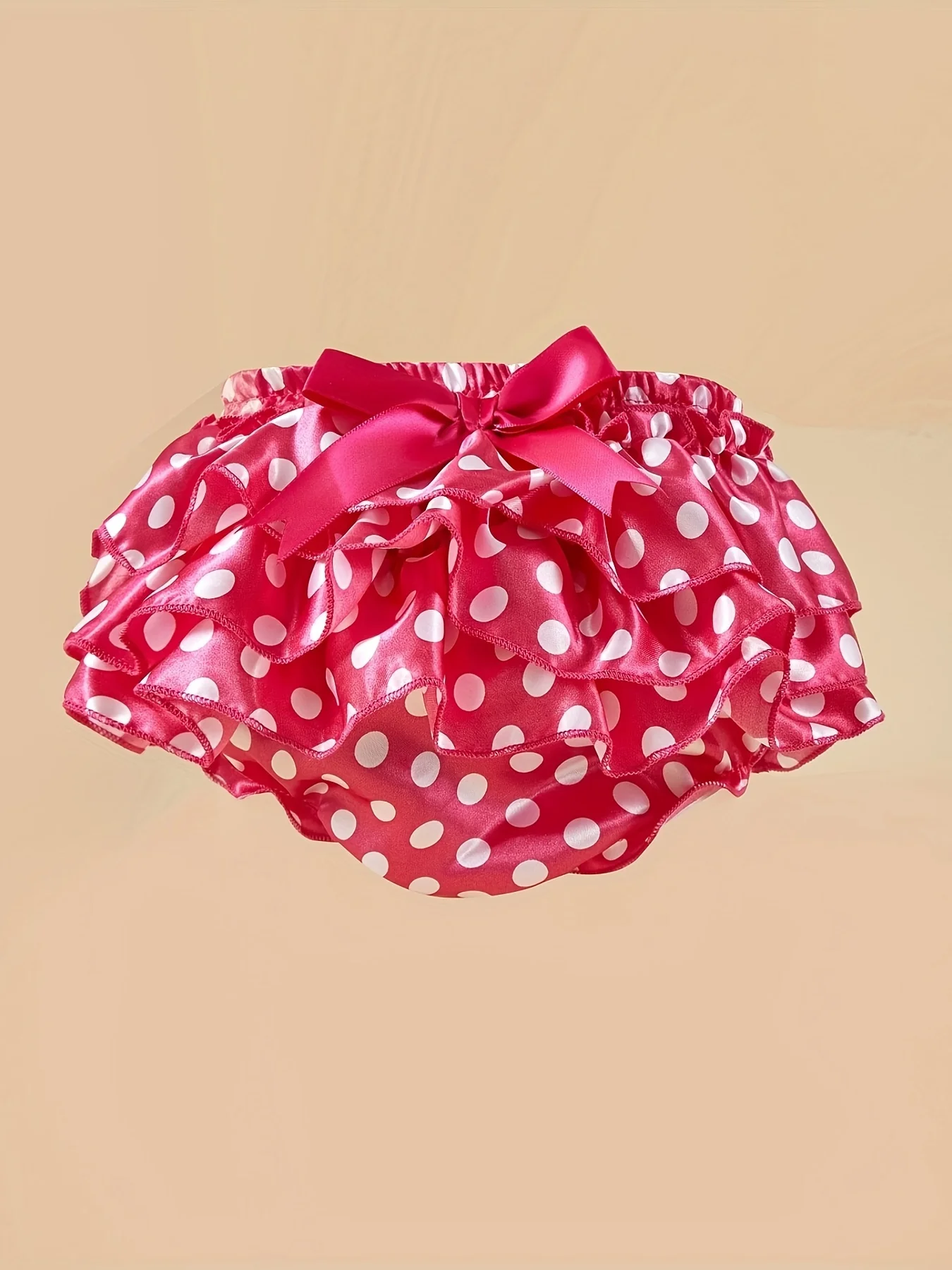 Newborn Baby Girl 2Pcs Summer Outfit Short Sleeve Butterfly Print Tiny Darling Bodysuit + Polka Dot Ruffle Bow Bloomers Infant C - view 4