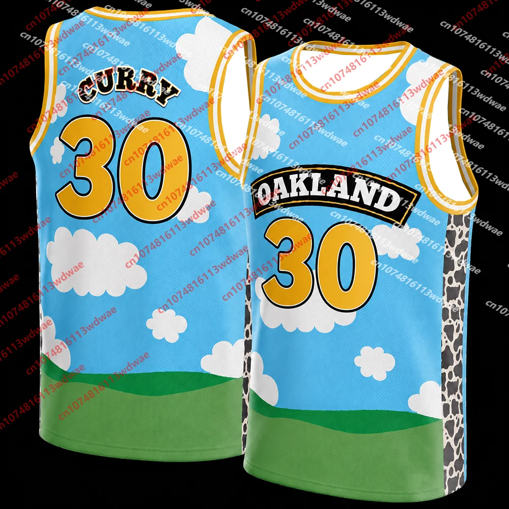 CURRY #30 State of California Cartoon Basketball Jersey Unisex Sleeveless Tank Top Vest For Men Women Basketball Sports Kid Tee