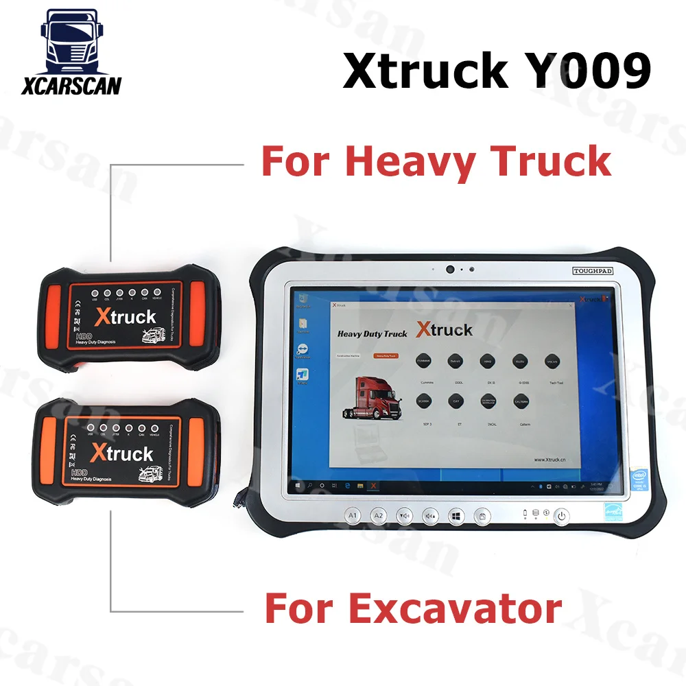 Professional Xtruck Y009 Multiple brand construction Excavator Diesel heavy duty machinery diagnostic tools FZG1 Tablet