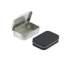 2Pcs Mini Metal Box Flip Business Card Storage Box Wedding Jewelry Pill Cases Portable Boxes Container Cosmetic Organizer