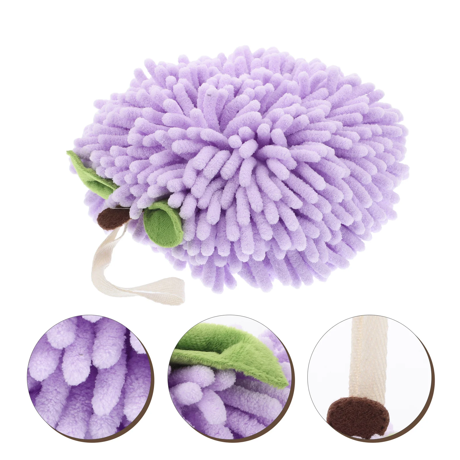 

Decorative Chenille Hand Towel Ball for Bathroom Kitchen Use Soft Absorbent Hand Wipe with Hanging Loop for Easy Access