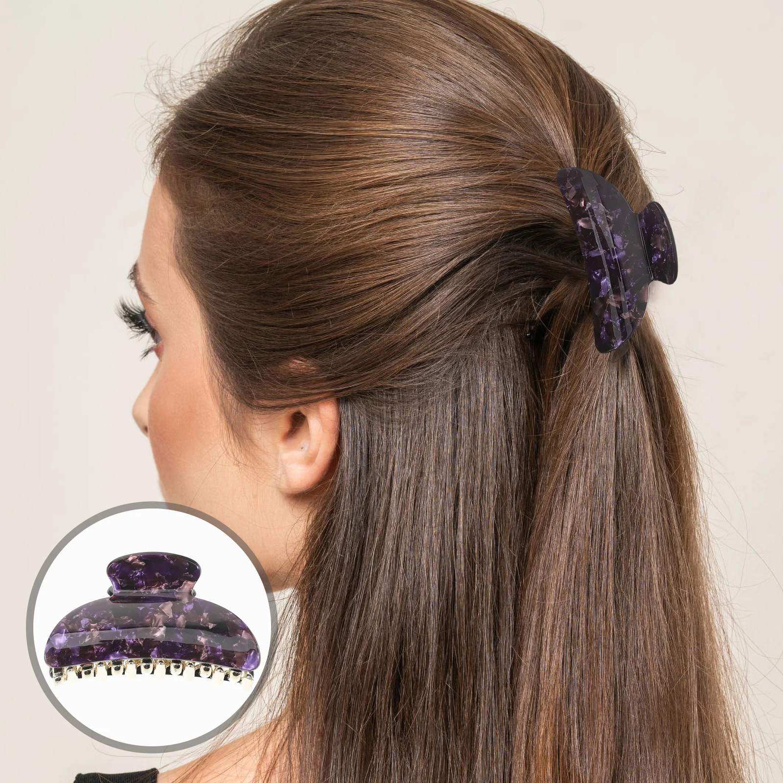

Acrylic Floral Clamps Pattern Acrylic Hair Claw Women Stylish Hair Clips Durable Shower Hairpins Elegant Gifts