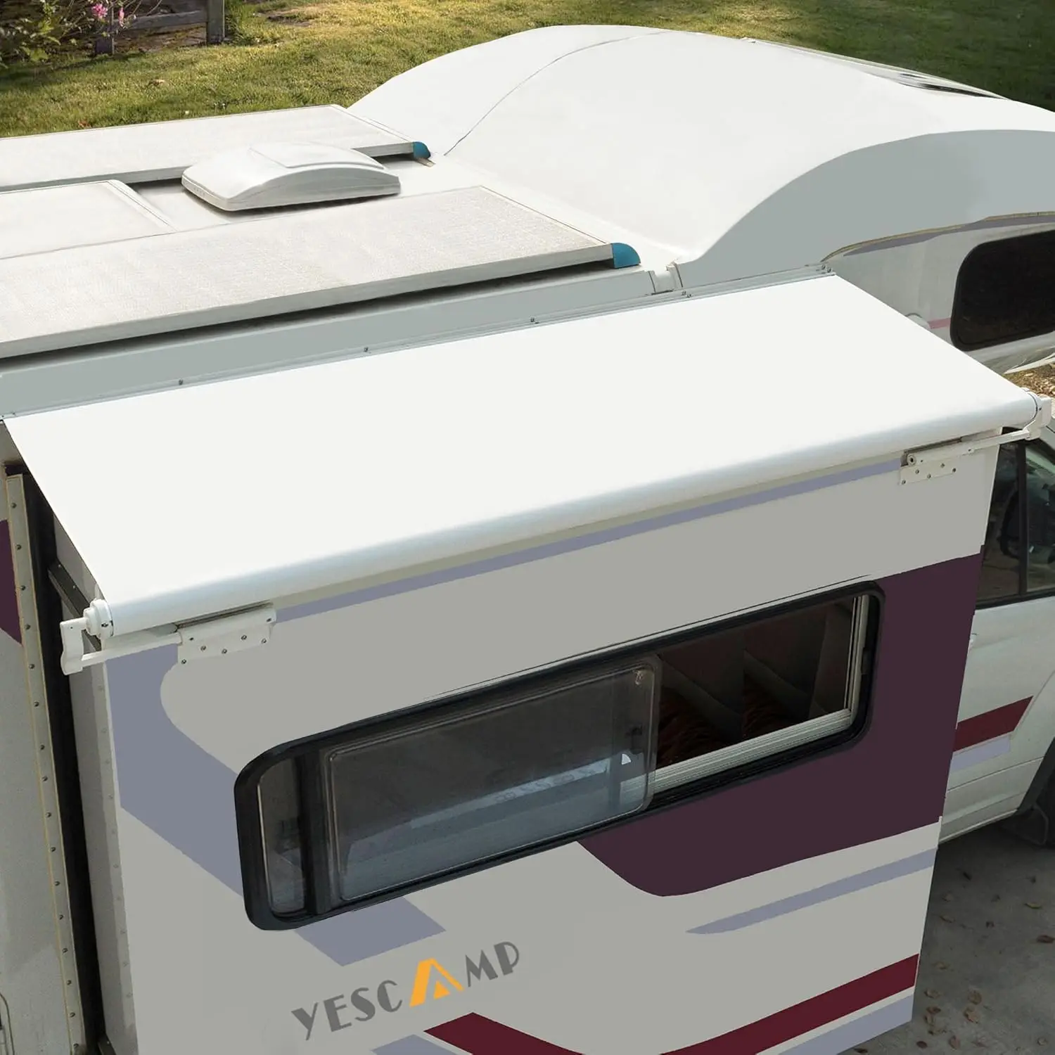 

Универсальная сменная ткань для выдвижного тента для автодомов, 93 x 51 дюймов, белая - водонепроницаемый винил для туристических прицепов