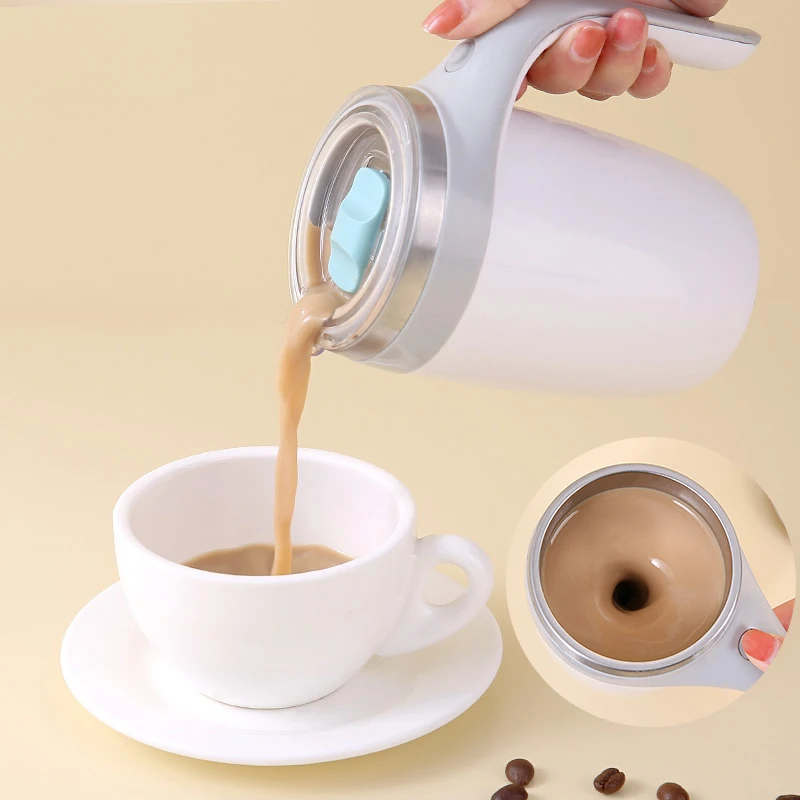 Electric Stainless Steel Lazy Rotating Water Bottle Self Stirring Milk Fruits Mixing Cup New 380ml Automatic Magnetic Coffee Mug