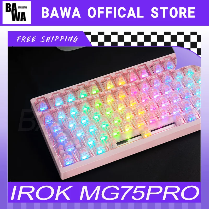 

IROK MG75 PRO Mechanical Keyboard magnetic switch RGB Hot Swap aluminum RT0.005 Quick dismantling structure custom for pc gift