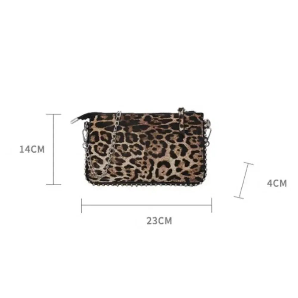 Fashion Leopard Shoulder Bags for Women Chain Cell Phone Handbag Travel Holiday Shoulder Bag New Hand Bag