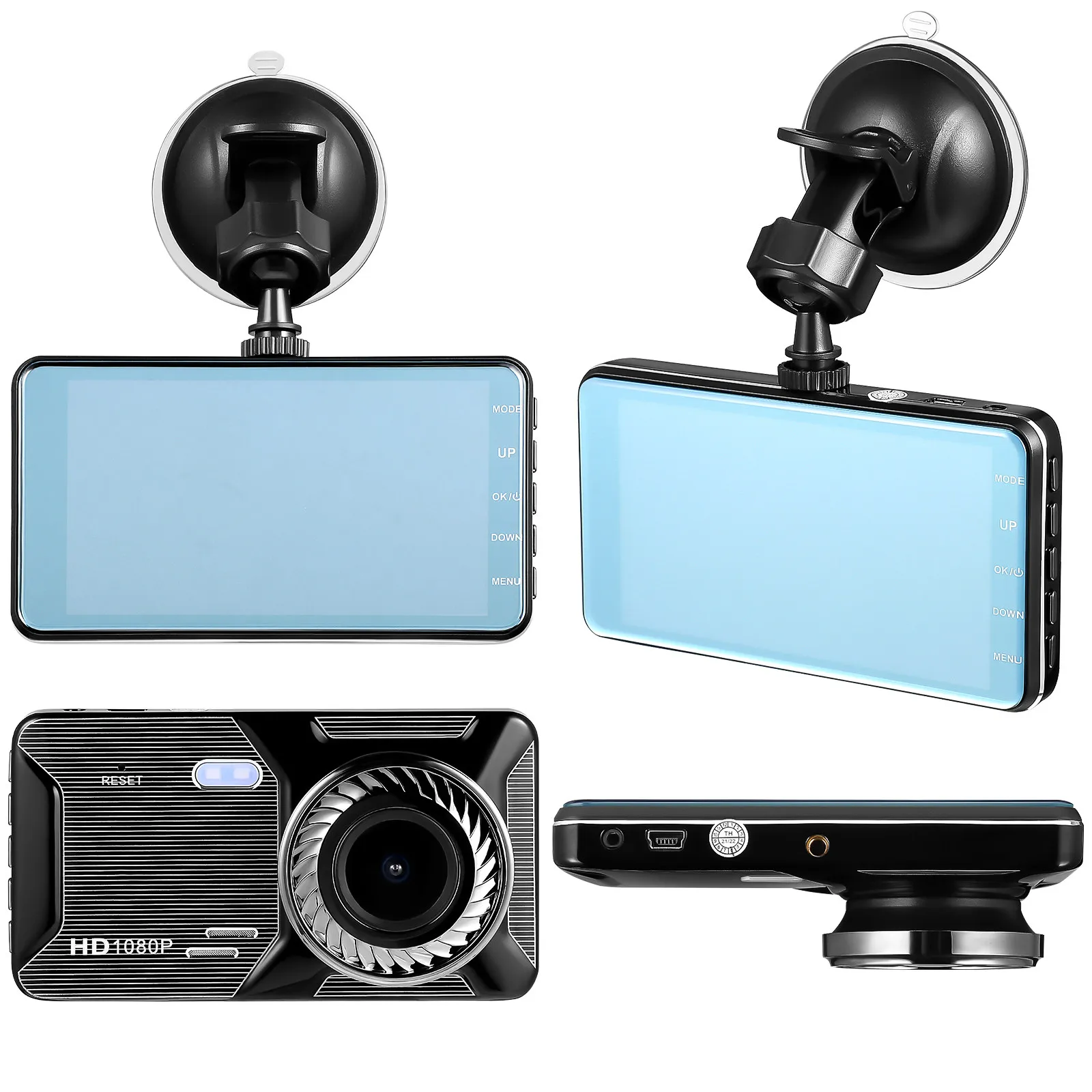 

Видеорегистратор с 4-дюймовым экраном, запись 1080P спереди и сзади, автоматическая циклическая запись, датчик гравитации, ночное видение